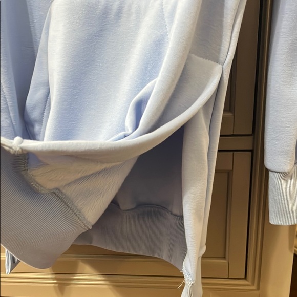 Light Blue Longer Hoodie “Warmy” with Front Pocket - Picture 5 of 6